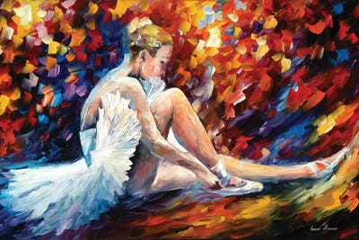 Dancer and Paint Petals Canvas Print Large Picture Wall Art